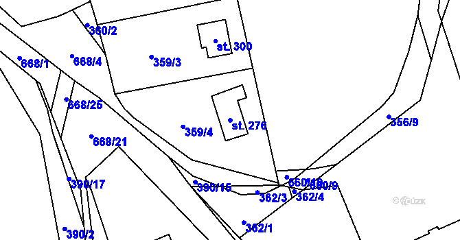 Parcela st. 276 v KÚ Libeř, Katastrální mapa
