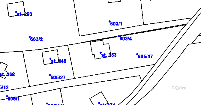 Parcela st. 353 v KÚ Libeř, Katastrální mapa