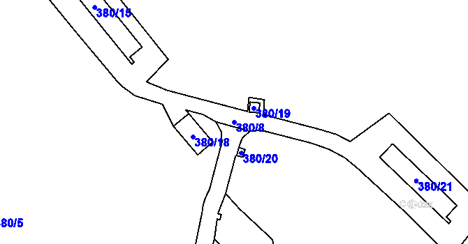 Parcela st. 380/8 v KÚ Libeř, Katastrální mapa