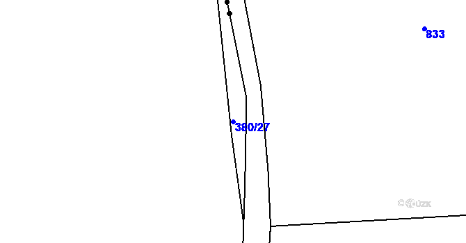 Parcela st. 380/27 v KÚ Libeř, Katastrální mapa