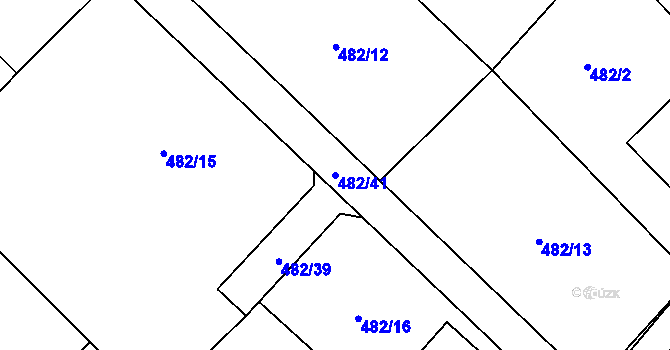 Parcela st. 482/41 v KÚ Libeř, Katastrální mapa