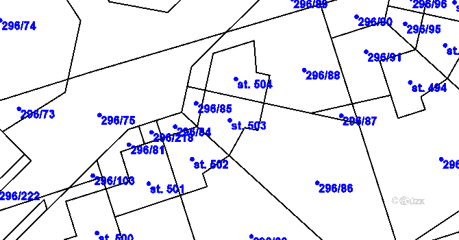 Parcela st. 503 v KÚ Libeř, Katastrální mapa