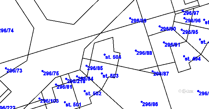 Parcela st. 504 v KÚ Libeř, Katastrální mapa