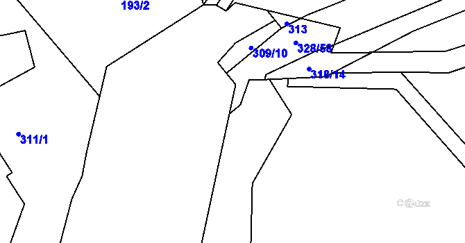 Parcela st. 314/3 v KÚ Libeř, Katastrální mapa