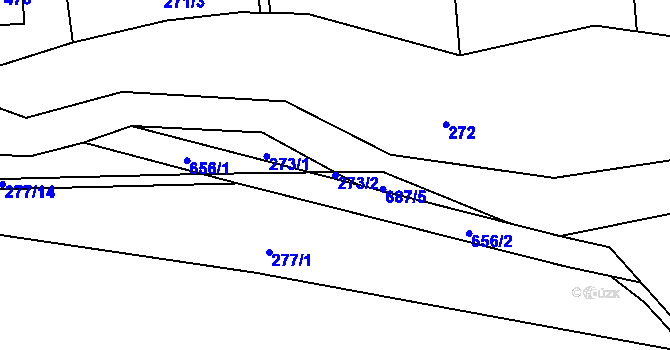 Parcela st. 273/2 v KÚ Libeř, Katastrální mapa