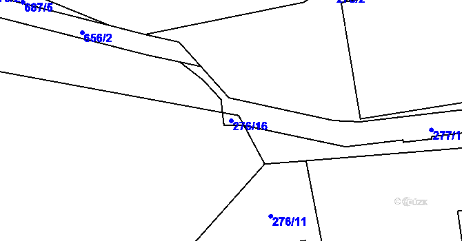 Parcela st. 276/16 v KÚ Libeř, Katastrální mapa
