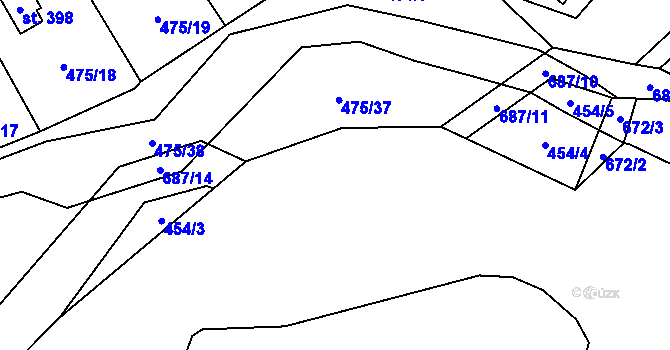 Parcela st. 475/36 v KÚ Libeř, Katastrální mapa