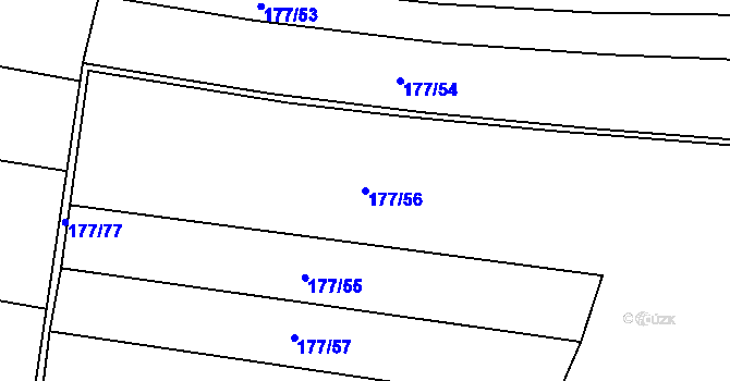 Parcela st. 177/56 v KÚ Libeř, Katastrální mapa