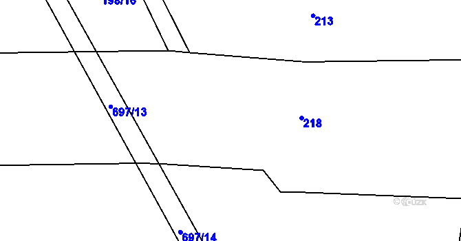 Parcela st. 217 v KÚ Libeř, Katastrální mapa