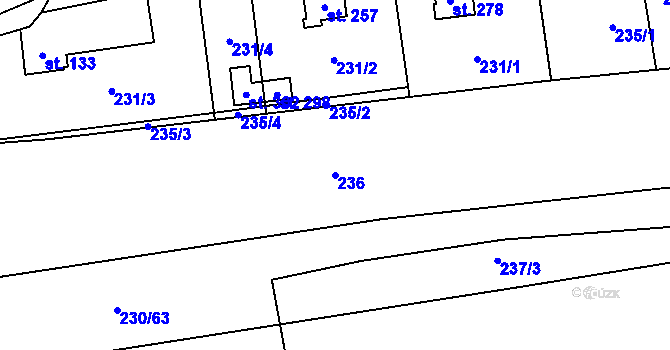 Parcela st. 236 v KÚ Libeř, Katastrální mapa