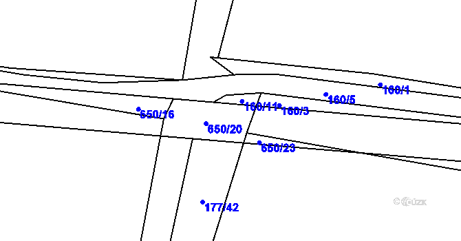 Parcela st. 650/18 v KÚ Libeř, Katastrální mapa