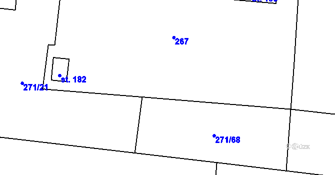 Parcela st. 271/2 v KÚ Liběšice u Litoměřic, Katastrální mapa