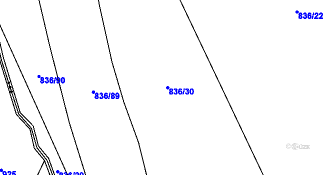 Parcela st. 836/30 v KÚ Liběšice u Litoměřic, Katastrální mapa