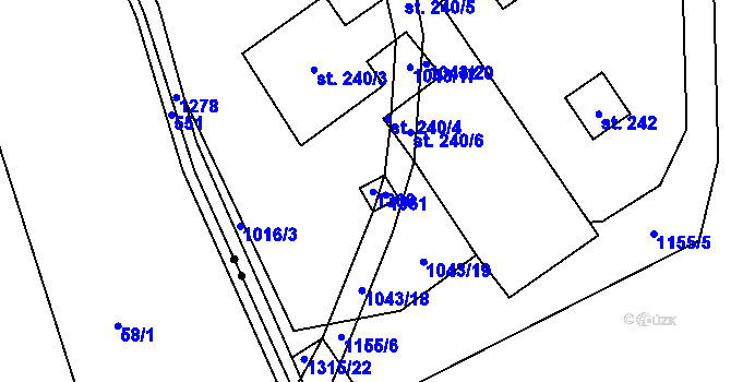 Parcela st. 241/1 v KÚ Liběšice u Litoměřic, Katastrální mapa
