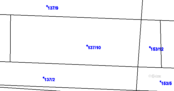 Parcela st. 137/10 v KÚ Liběšice u Litoměřic, Katastrální mapa