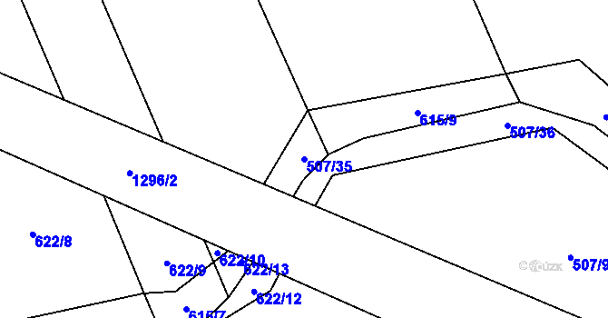 Parcela st. 507/35 v KÚ Liběšice u Litoměřic, Katastrální mapa