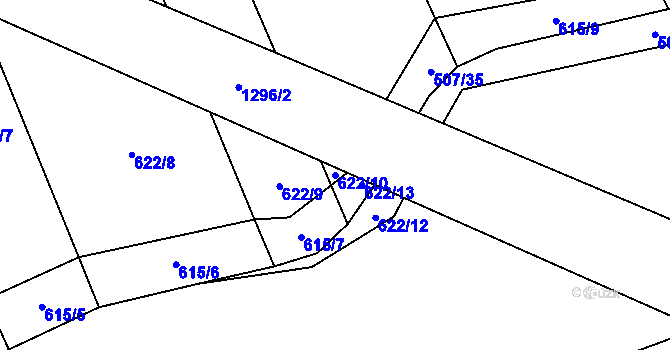 Parcela st. 622/10 v KÚ Liběšice u Litoměřic, Katastrální mapa
