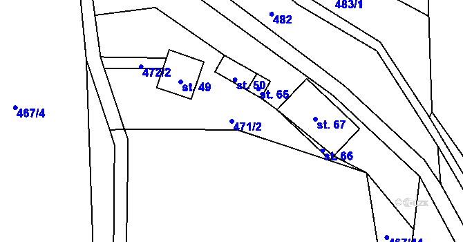 Parcela st. 471/2 v KÚ Zimoř, Katastrální mapa