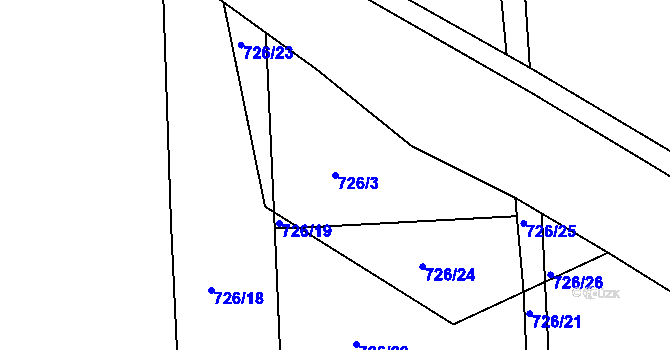 Parcela st. 726/3 v KÚ Zimoř, Katastrální mapa