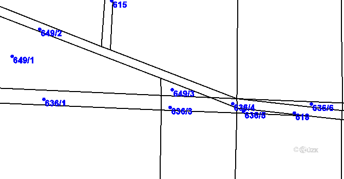 Parcela st. 649/3 v KÚ Zimoř, Katastrální mapa
