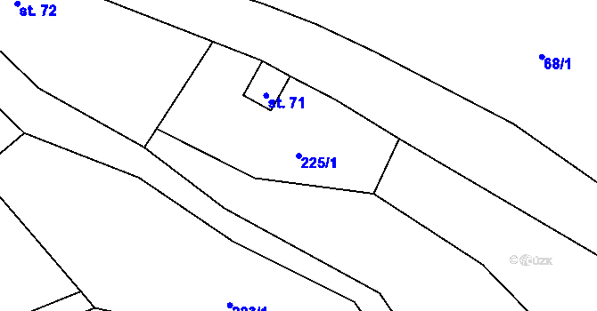 Parcela st. 225/1 v KÚ Kluček, Katastrální mapa