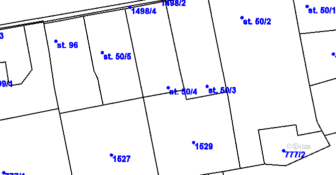 Parcela st. 50/4 v KÚ Liběšice u Žatce, Katastrální mapa