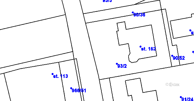 Parcela st. 90/33 v KÚ Liběšice u Žatce, Katastrální mapa