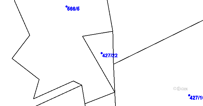 Parcela st. 427/22 v KÚ Liběšice u Žatce, Katastrální mapa