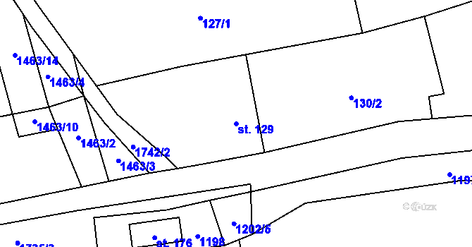 Parcela st. 129 v KÚ Líčkov, Katastrální mapa