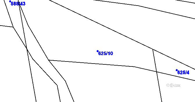 Parcela st. 625/10 v KÚ Líčkov, Katastrální mapa