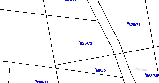 Parcela st. 625/72 v KÚ Líčkov, Katastrální mapa
