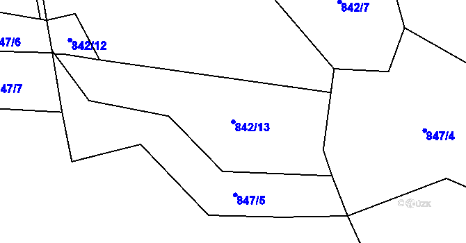 Parcela st. 842/13 v KÚ Líčkov, Katastrální mapa