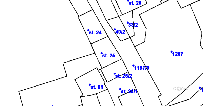 Parcela st. 25 v KÚ Liběšovice, Katastrální mapa