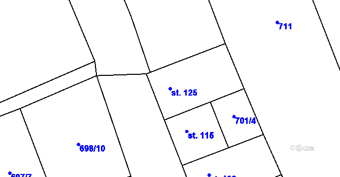 Parcela st. 125 v KÚ Liběšovice, Katastrální mapa