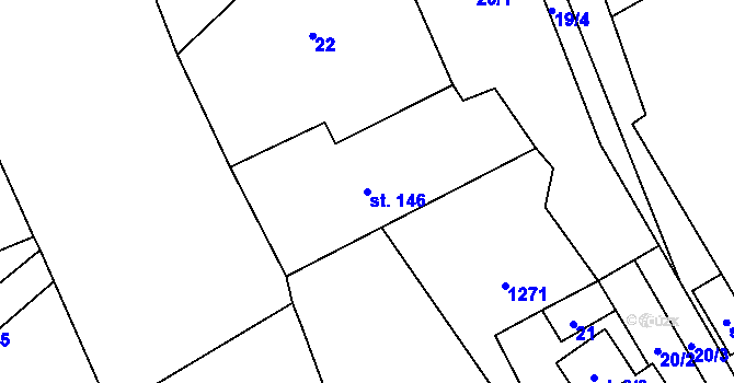 Parcela st. 146 v KÚ Liběšovice, Katastrální mapa