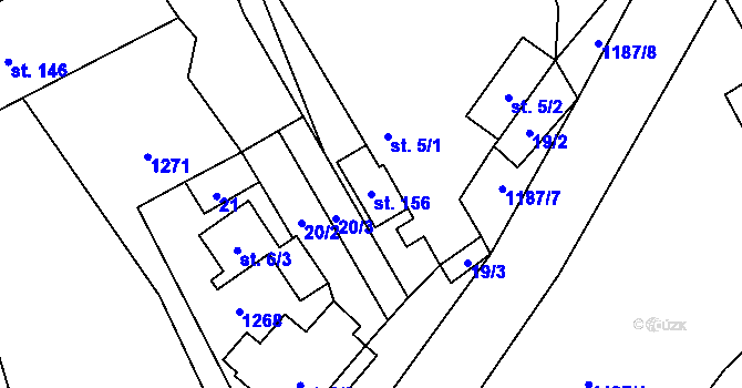 Parcela st. 156 v KÚ Liběšovice, Katastrální mapa