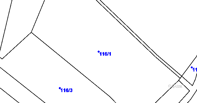 Parcela st. 116/1 v KÚ Liběšovice, Katastrální mapa