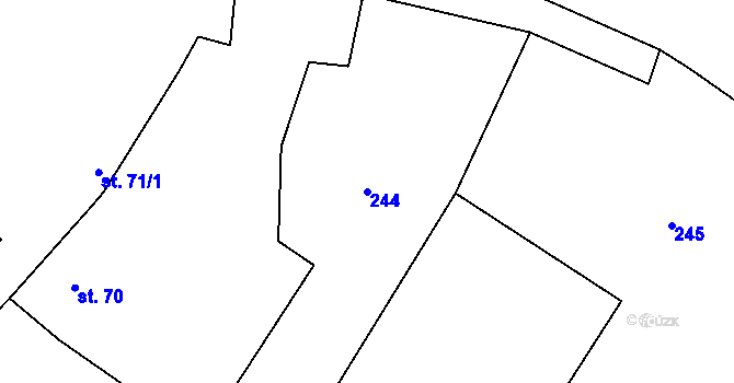 Parcela st. 244 v KÚ Liběšovice, Katastrální mapa