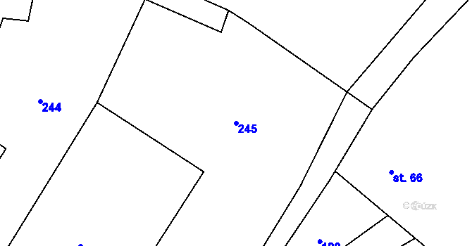 Parcela st. 245 v KÚ Liběšovice, Katastrální mapa