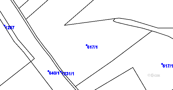 Parcela st. 617/1 v KÚ Liběšovice, Katastrální mapa
