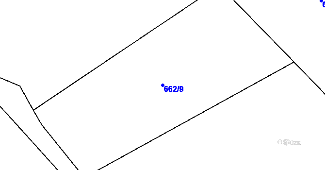 Parcela st. 662/9 v KÚ Liběšovice, Katastrální mapa