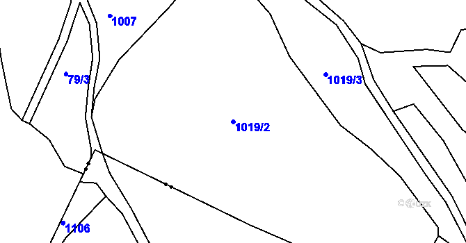 Parcela st. 1019/2 v KÚ Liběšovice, Katastrální mapa