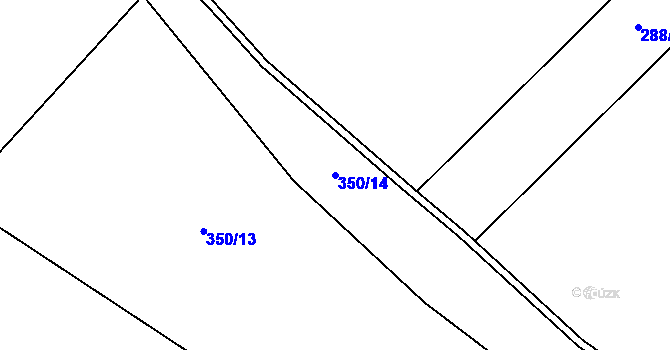 Parcela st. 350/14 v KÚ Liběšovice, Katastrální mapa
