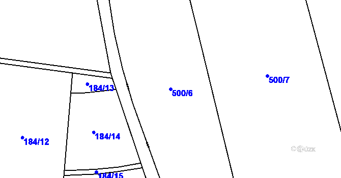 Parcela st. 500/6 v KÚ Liběšovice, Katastrální mapa