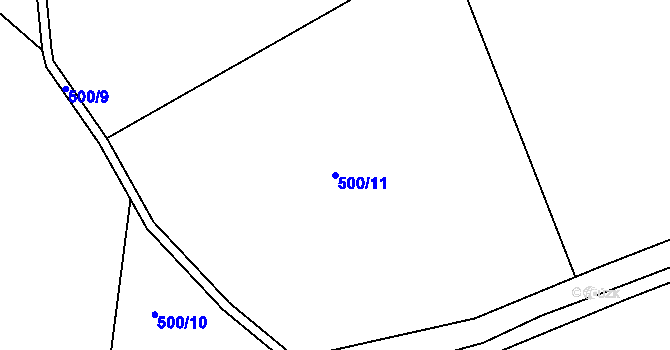 Parcela st. 500/11 v KÚ Liběšovice, Katastrální mapa