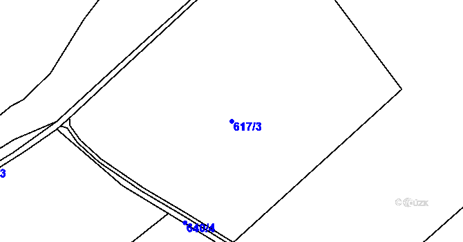 Parcela st. 617/3 v KÚ Liběšovice, Katastrální mapa
