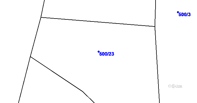 Parcela st. 500/23 v KÚ Liběšovice, Katastrální mapa