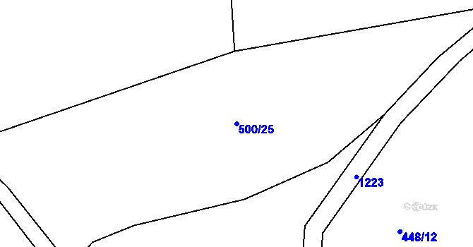 Parcela st. 500/25 v KÚ Liběšovice, Katastrální mapa