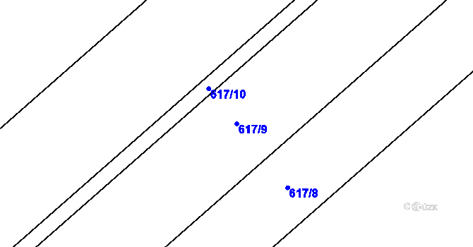 Parcela st. 617/9 v KÚ Liběšovice, Katastrální mapa