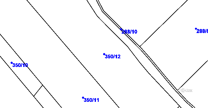 Parcela st. 350/12 v KÚ Liběšovice, Katastrální mapa
